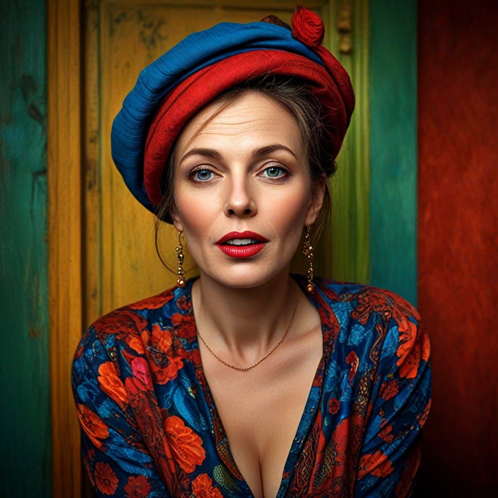 Charming Woman in Vibrant Colors