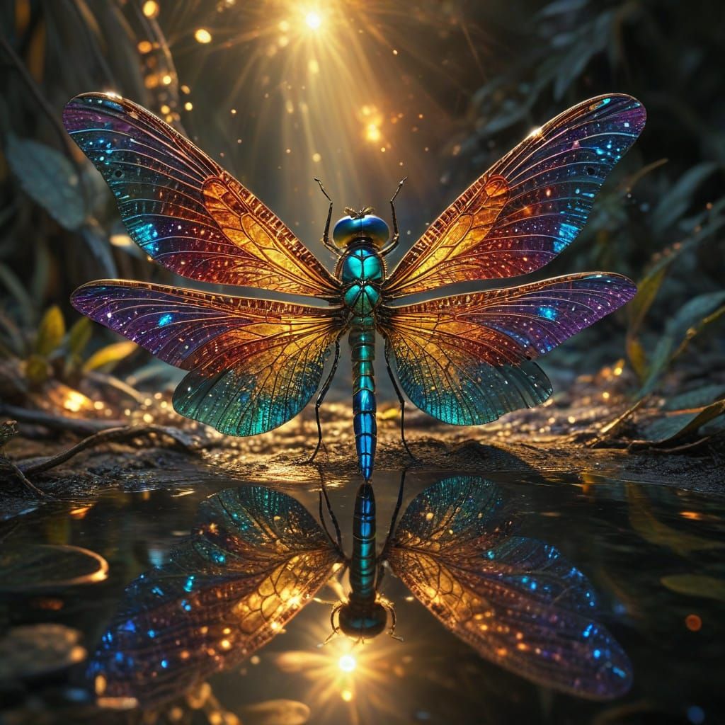 Beautiful Dragonfly wings irridecent   by @Kitcalyx