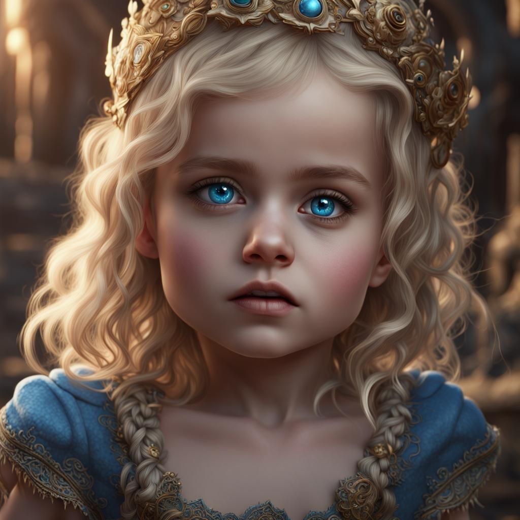 Blonde hair Blue-eyed baby girl - AI Generated Artwork - NightCafe Creator
