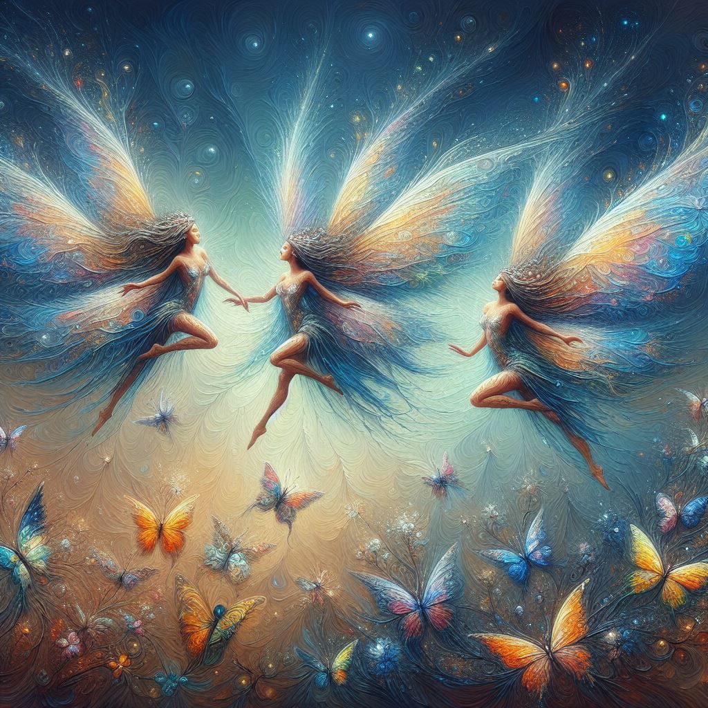 Fairies dance with butterflies