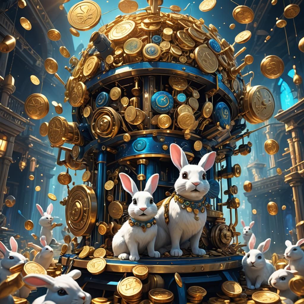 Fantastical Machine Spawns Wealth Amidst Whimsical Rabbit Ch...
