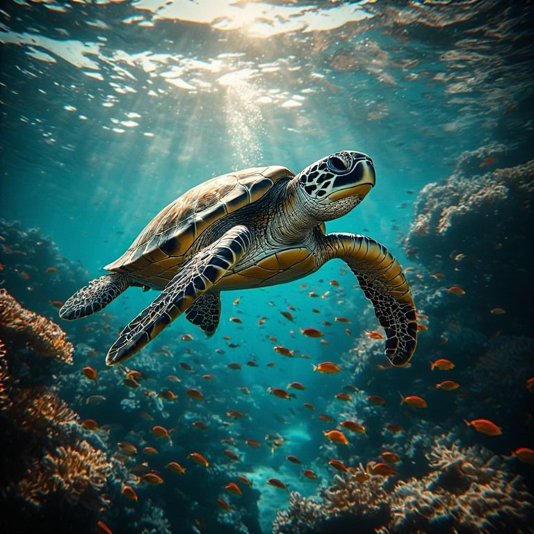 Gliding Through the Turquoise