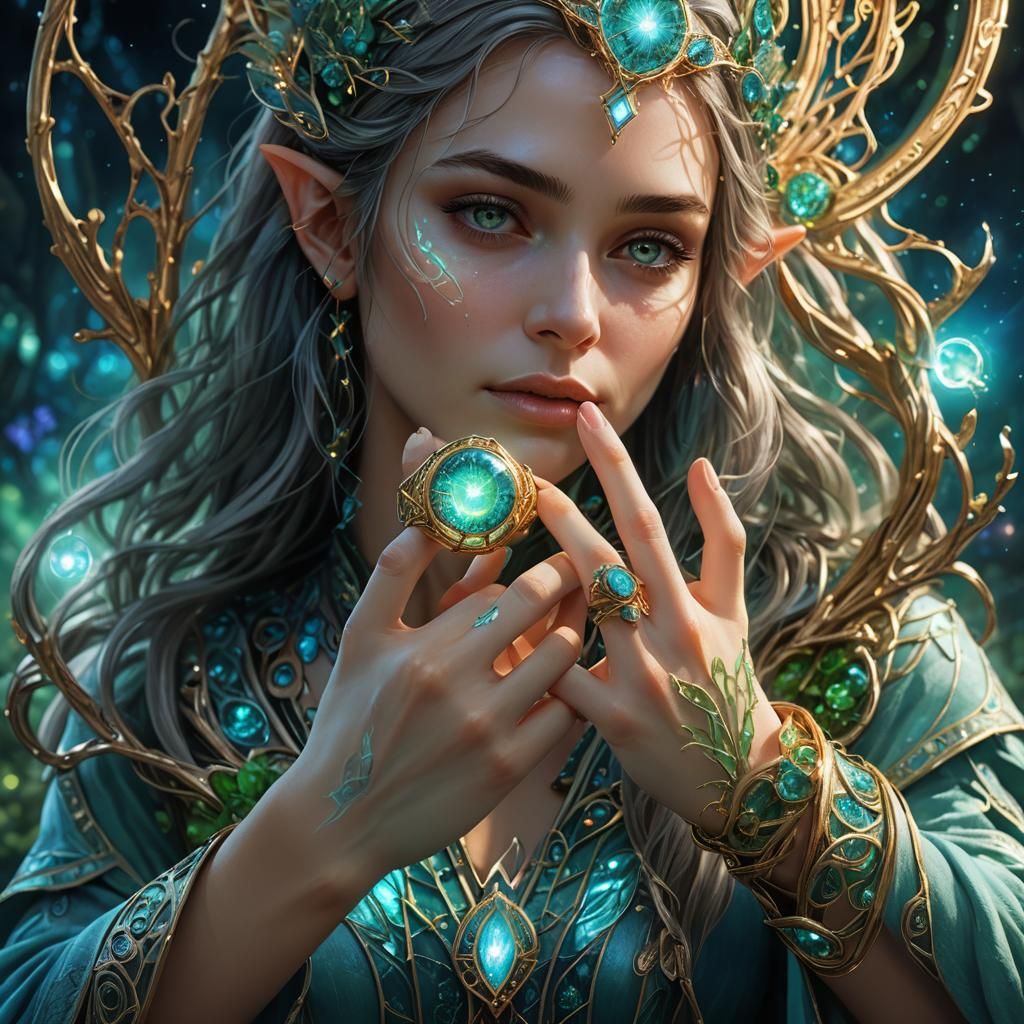 Ethereal Elven Ring Glimmers with Celestial Glow