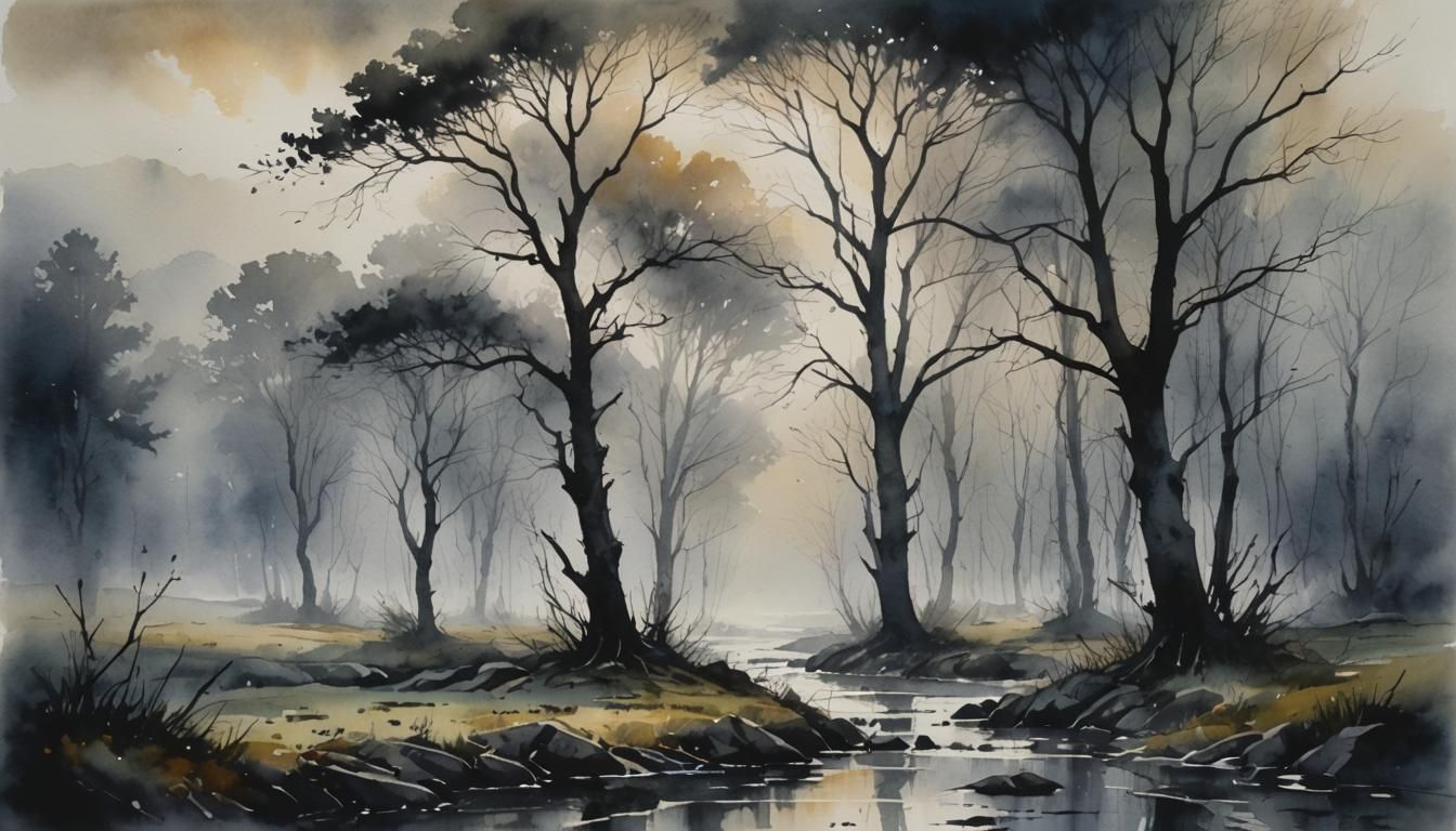 Dark and Moody Watercolor  by @Colin Davis