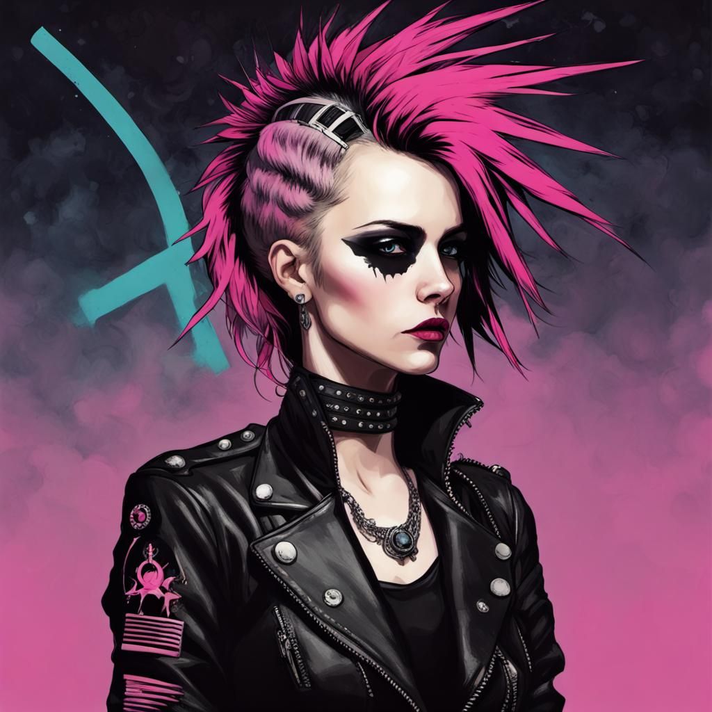 Gothic punk girl - AI Generated Artwork - NightCafe Creator