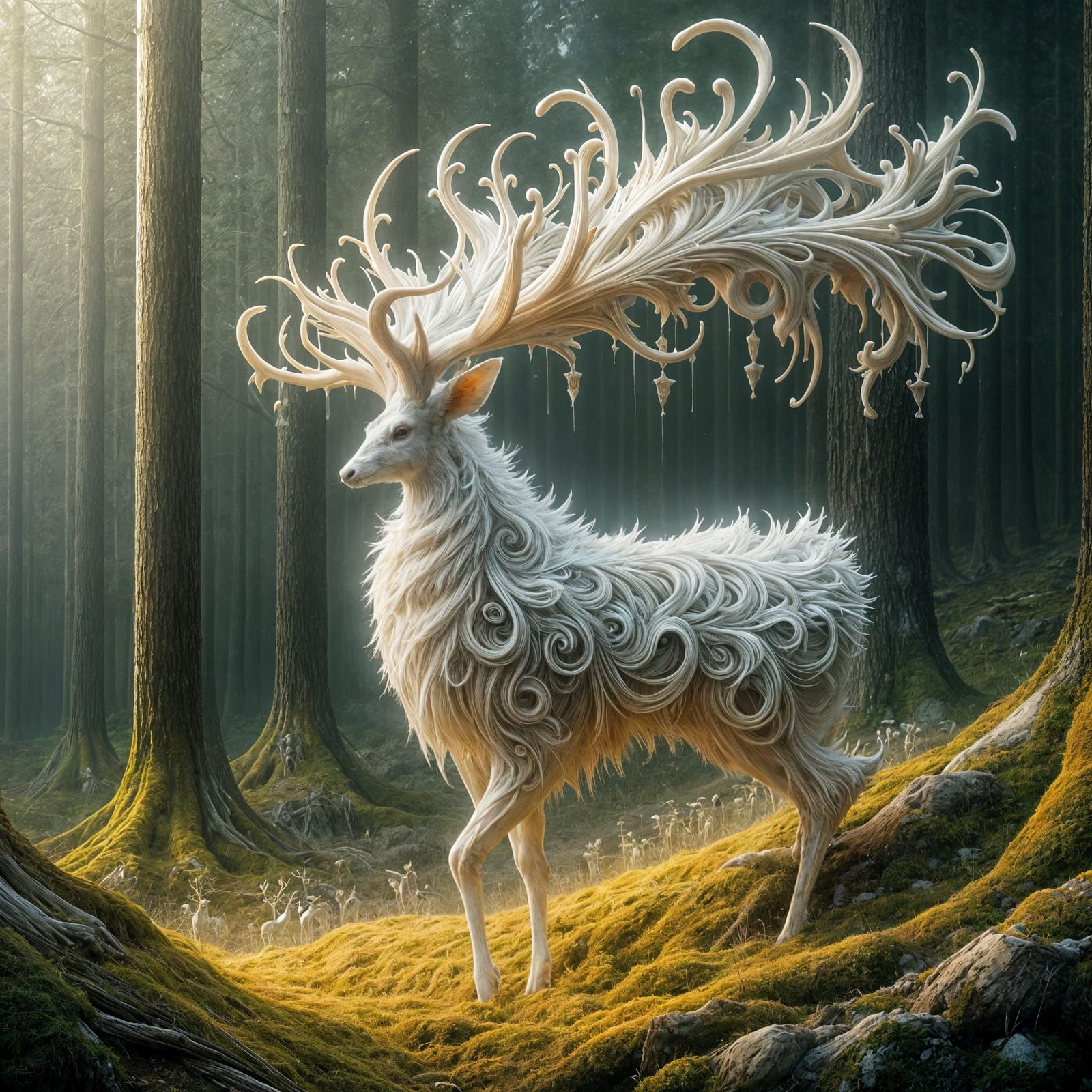 Rare white deer