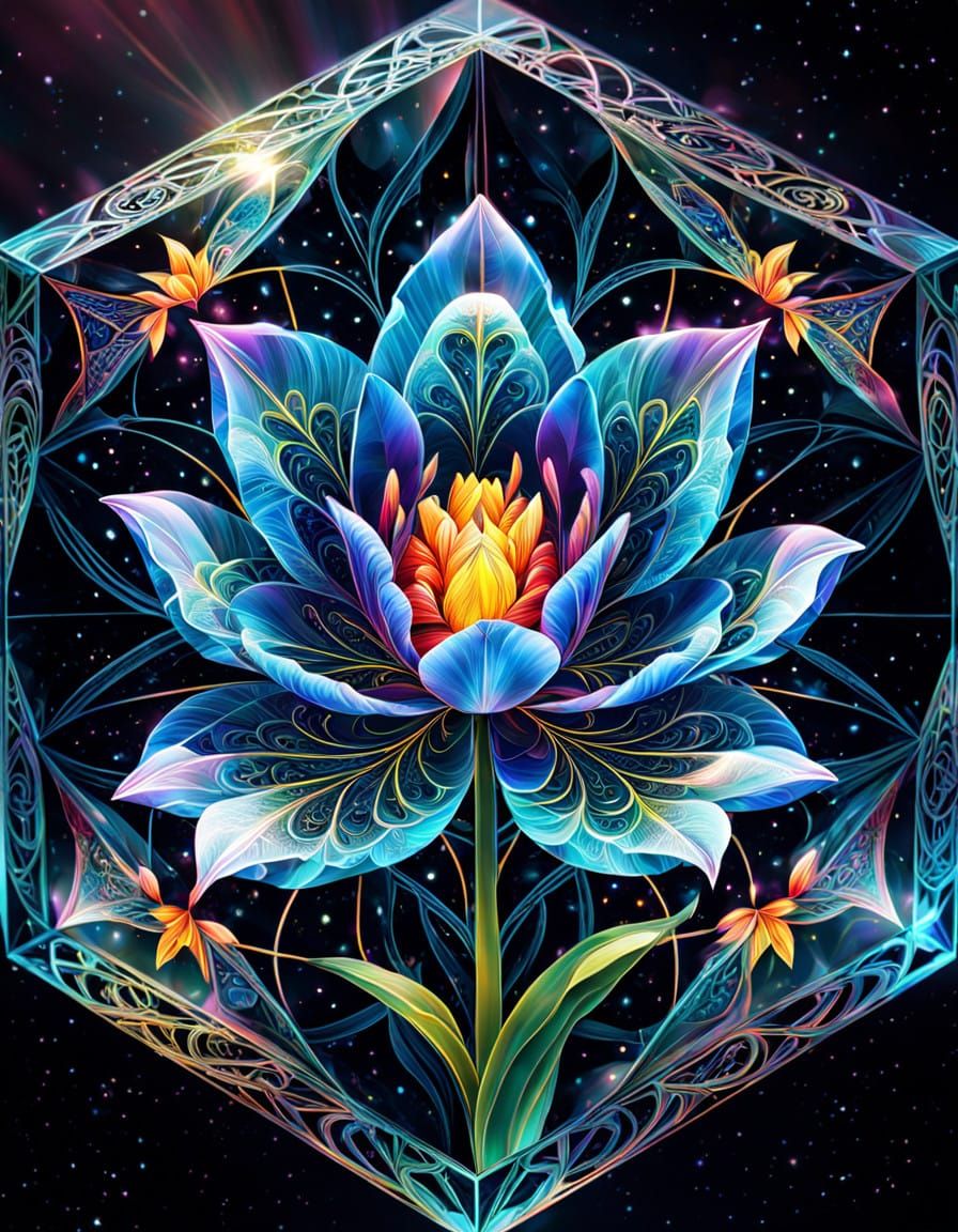 Crystal Tulip Mandala: Harmony in Sacred Geometry  by @Heralyn