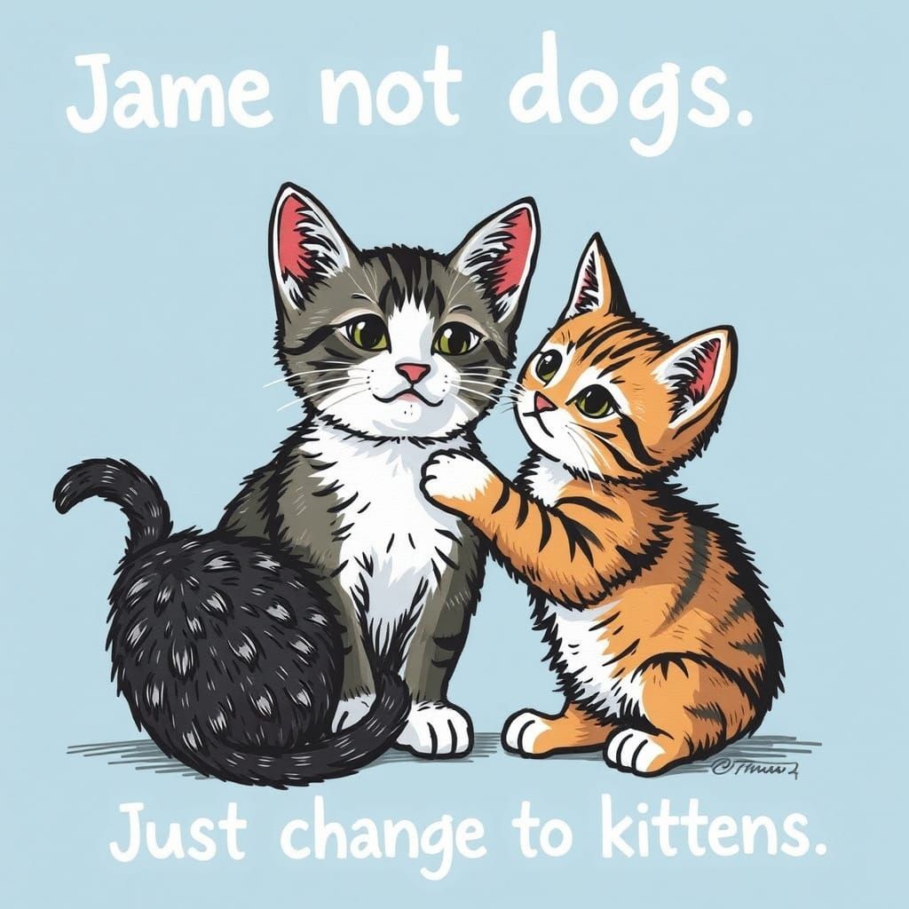 Playful Kittens in Whimsical Landscapes