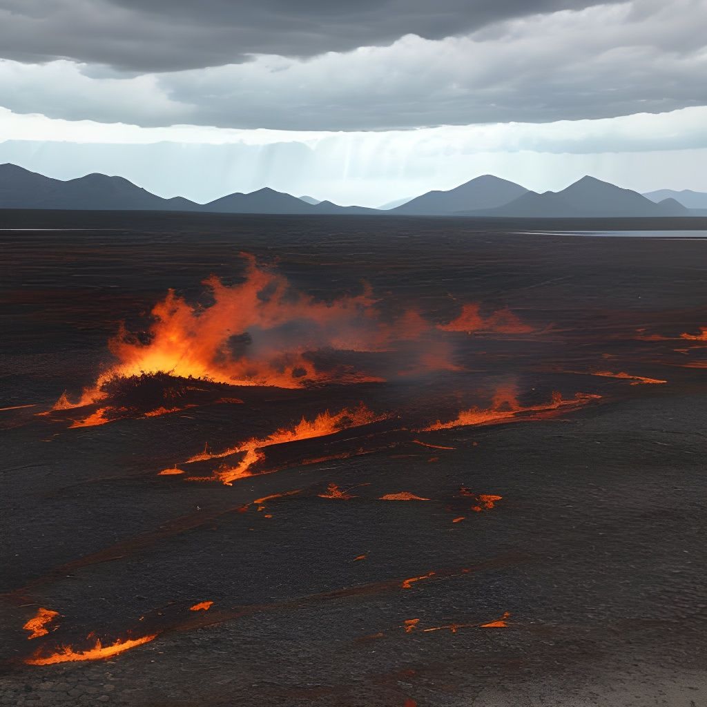 Fiery Stormy Seascape in Epic Landscape