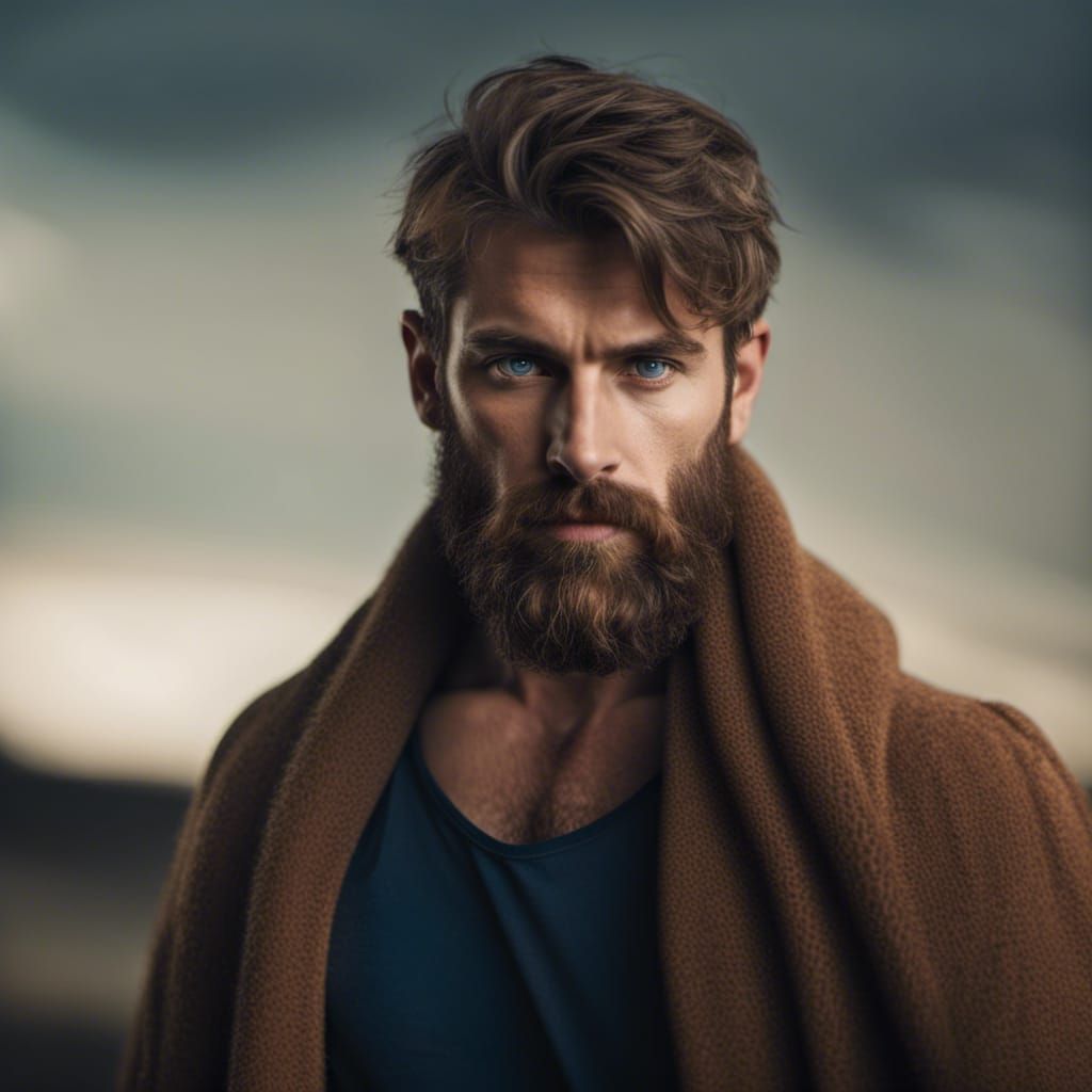 bearded guy, blue eyes - AI Generated Artwork - NightCafe Creator