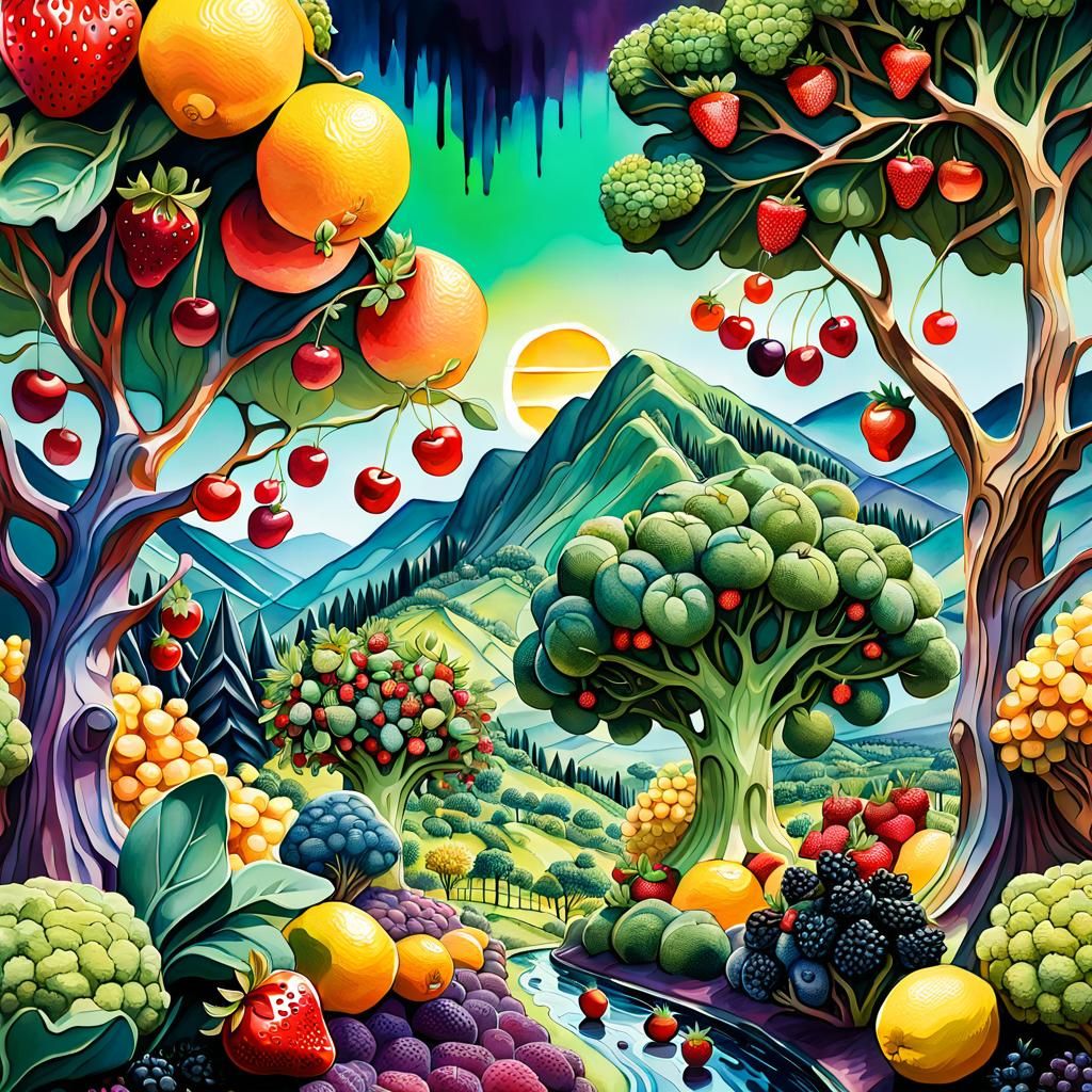 Fruit Valley - AI Generated Artwork - NightCafe Creator