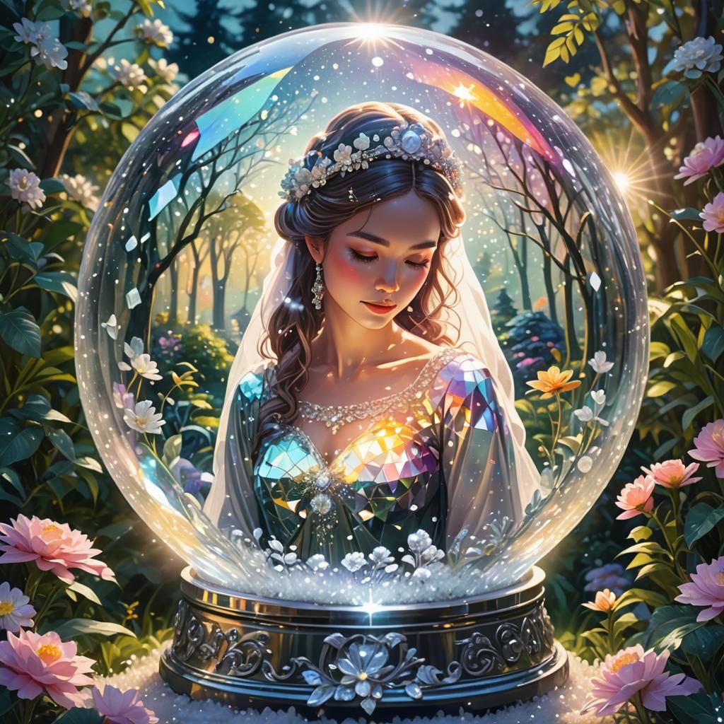 Bride in a Snow Globe  by @Kotori