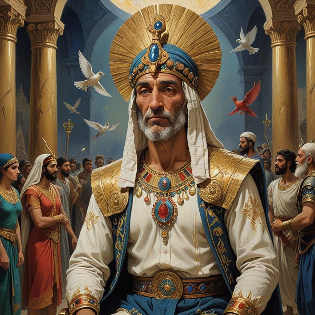 Ancient Pharaoh Issues Drastic Decree in Bustling Throne Roo...