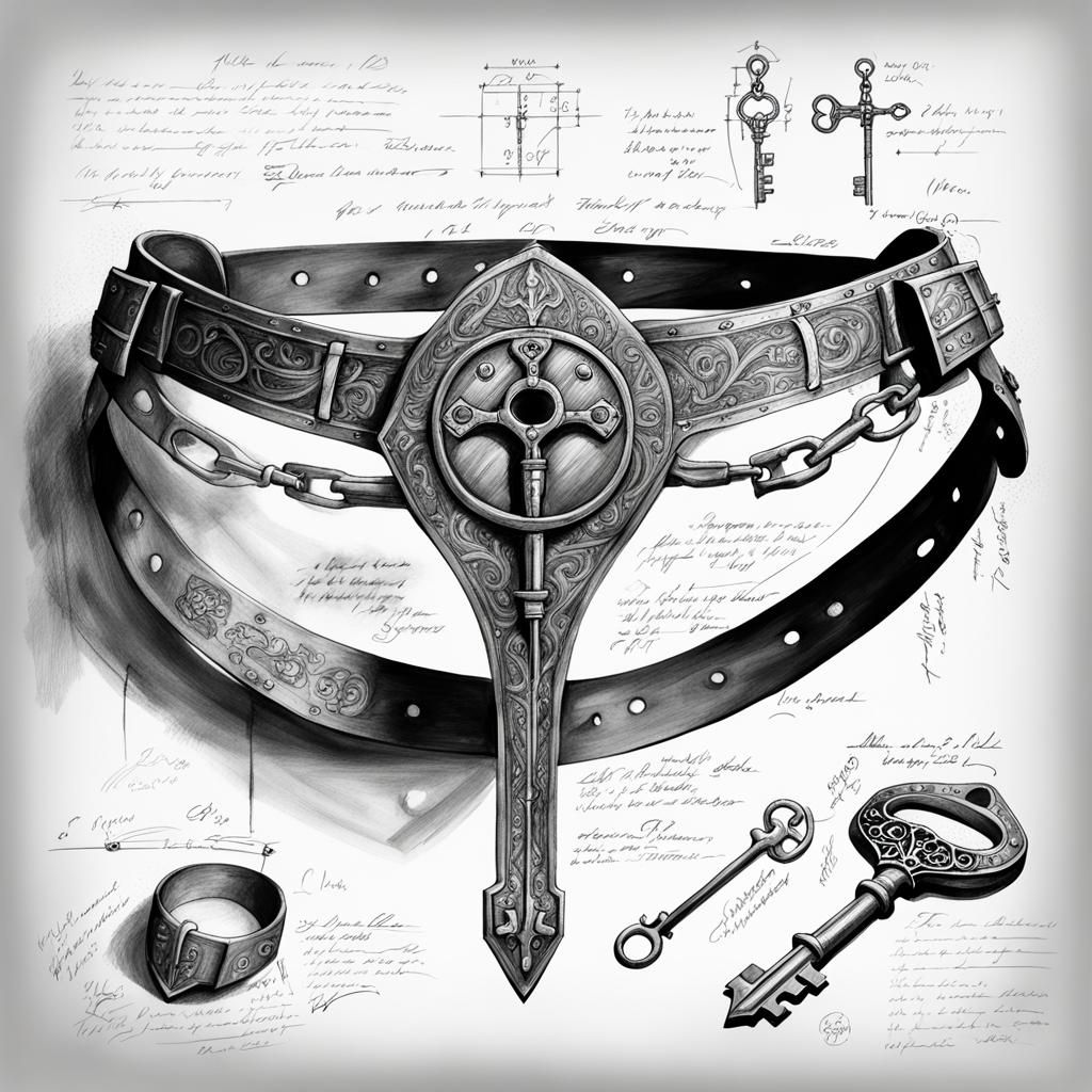 medieval chastity belt and key  by @odd-duck