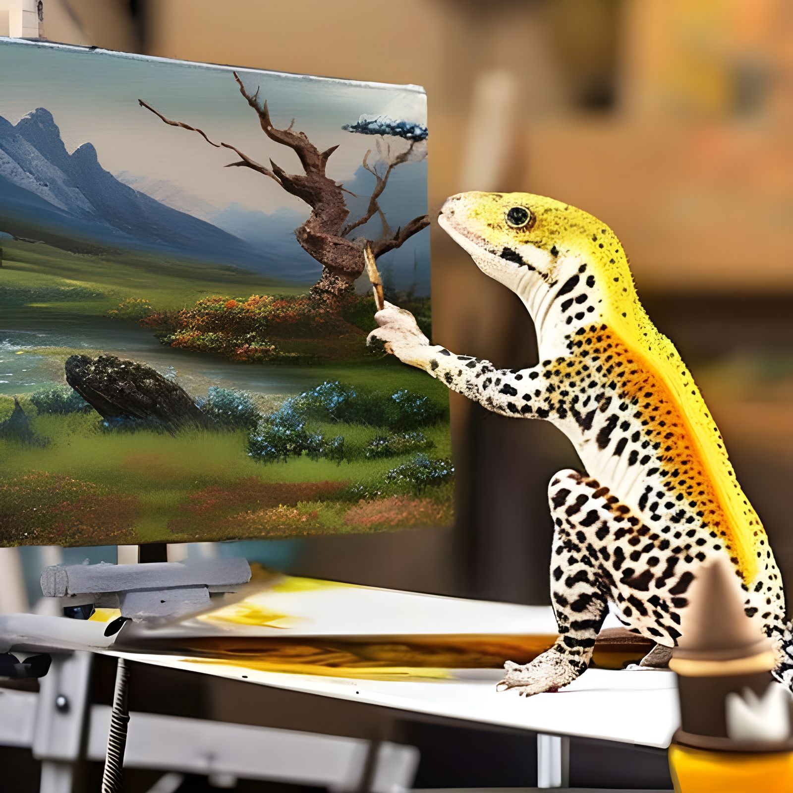Lizardscape - Channelling the spirit of Bob Ross  by @undefined