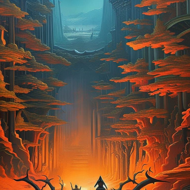 The entrance to Hell orange and teal  by @Dead Jak