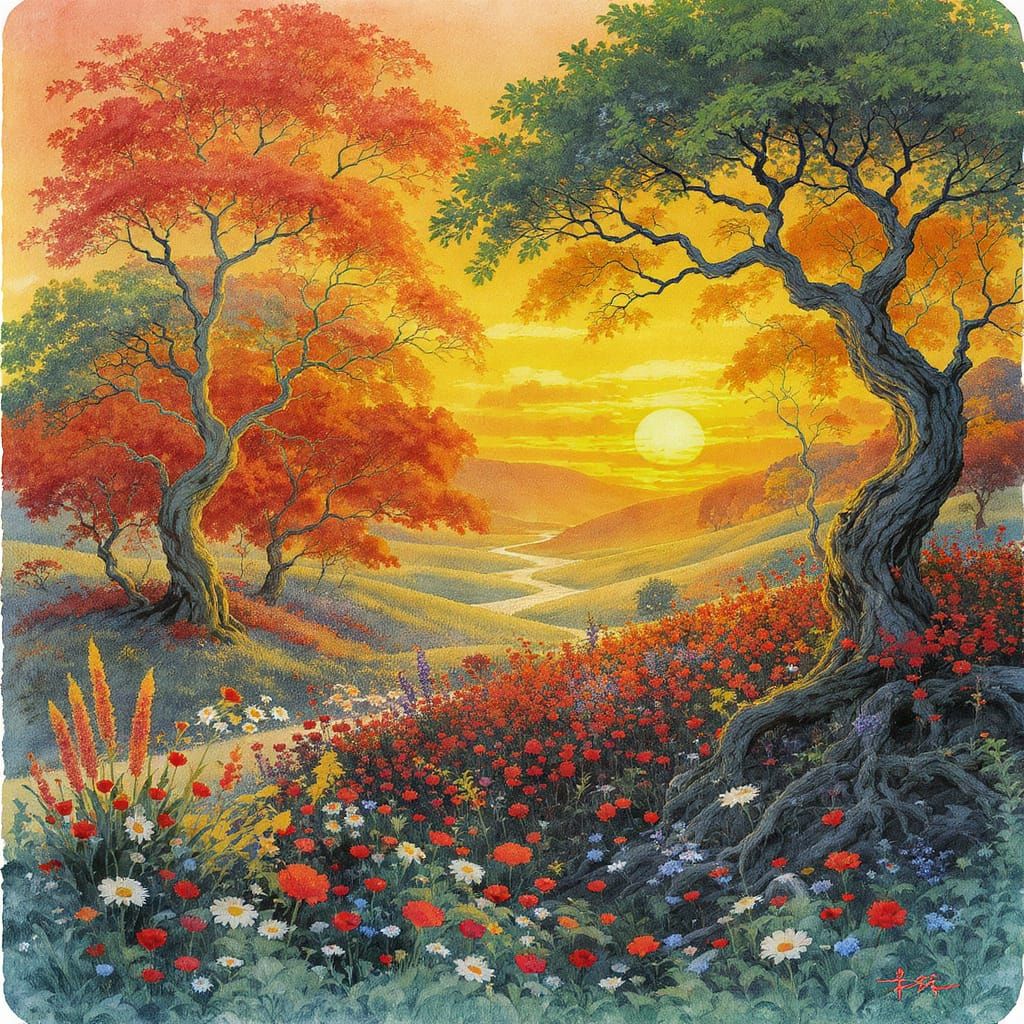 The sun sets, the shadow grows, silence speaks, the soul blossoms, an old dream, a hidden desire, hope ...  by @Old saylor