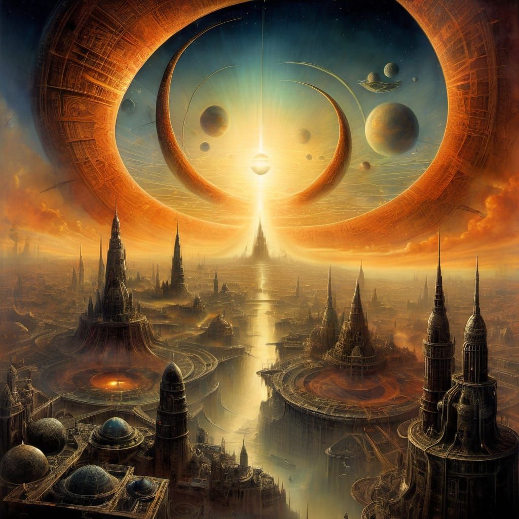 World with another world on a world with another world