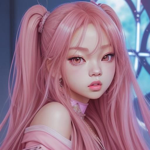 Jennie from Blackpink in Anime Style Japanese Manga