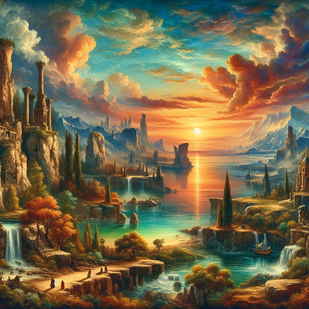 Landscape in Da Vinci style