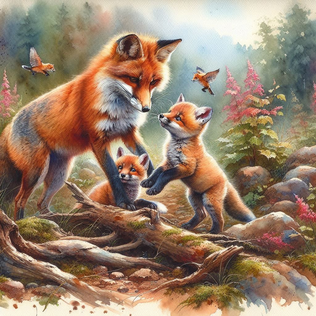 Foxes at play