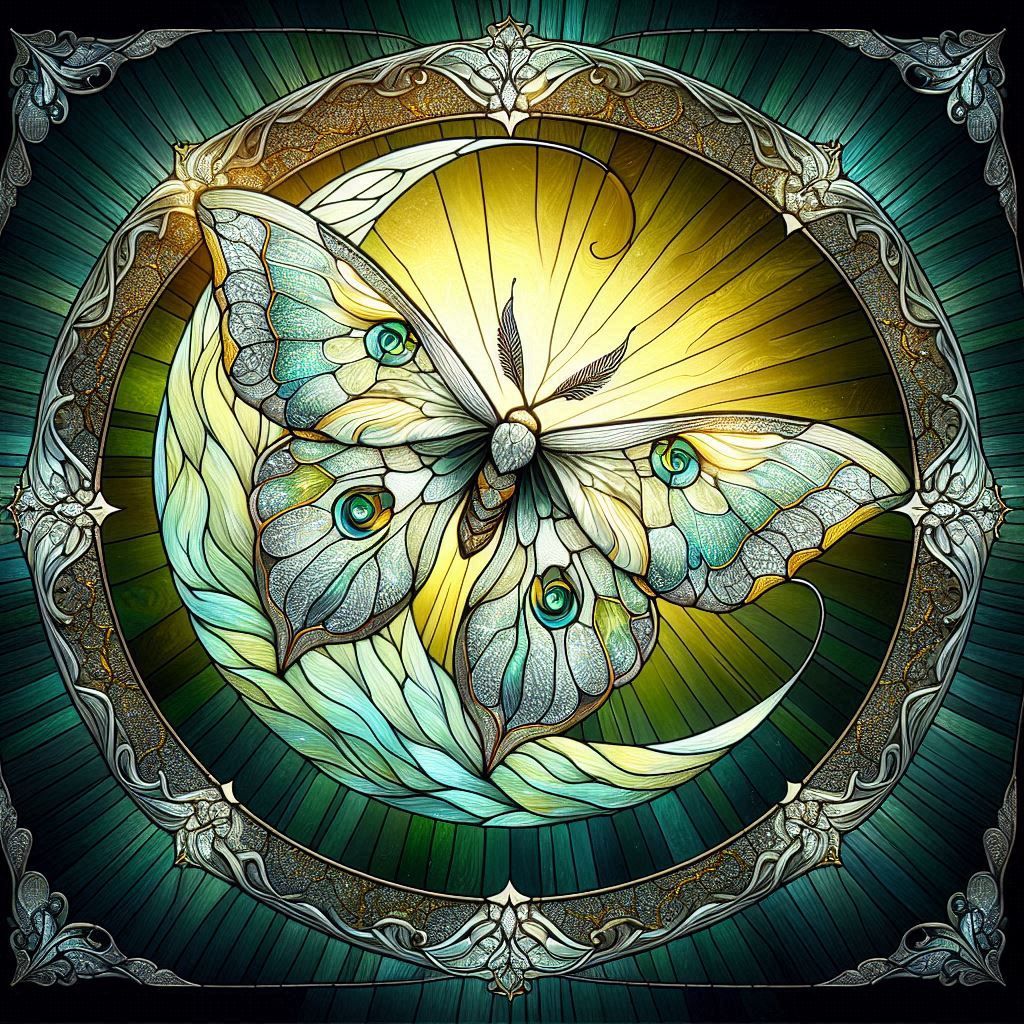 Lunar Moth and Moon I