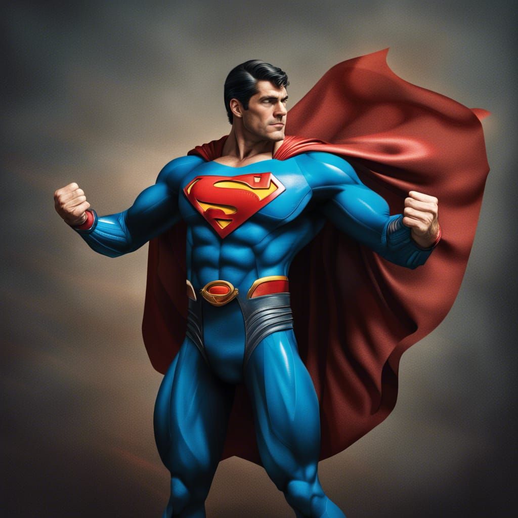 Superman flexing his muscles and ripping his costume - AI Generated ...