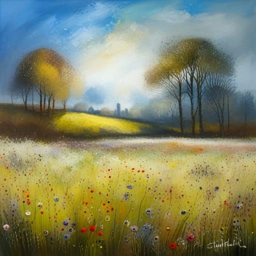 A Cotswold wildflower meadow AI Generated Artwork NightCafe Creator