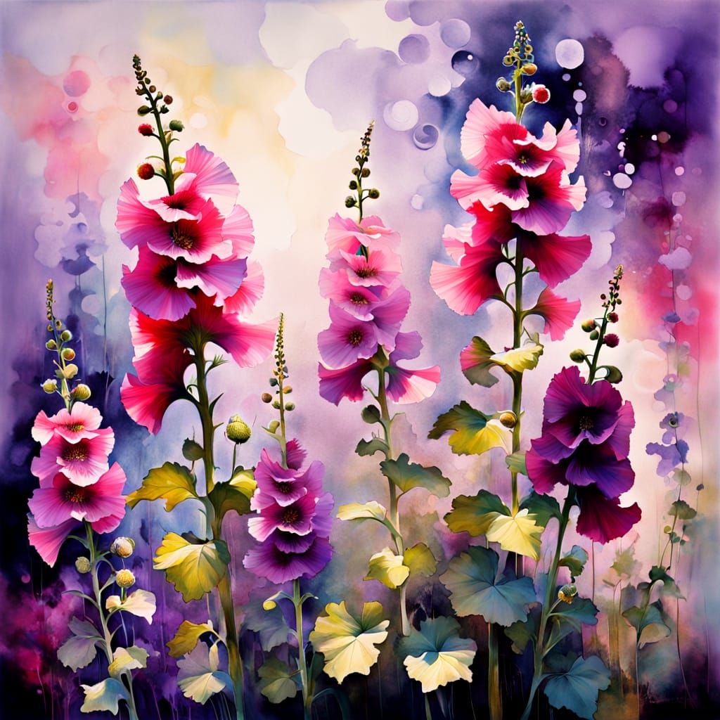 Hollyhocks  by @Margot