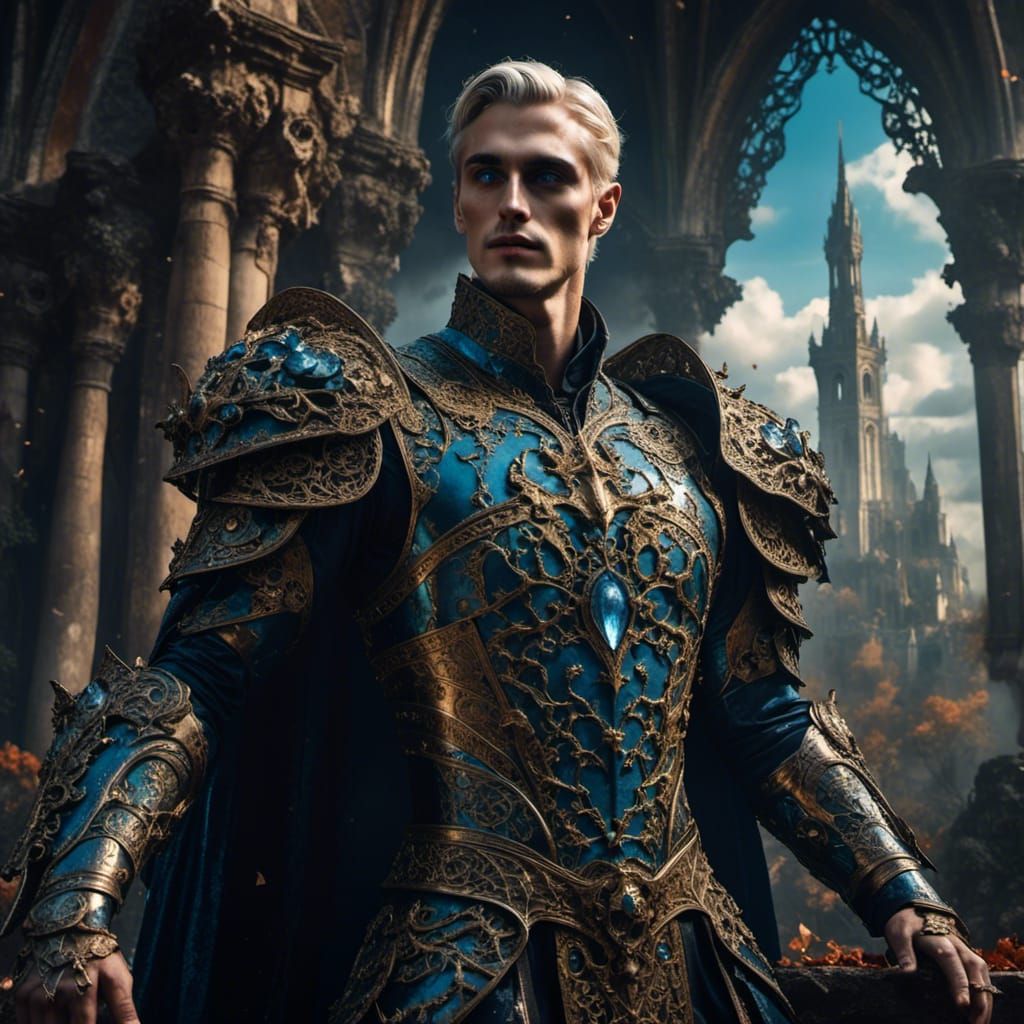 Handsome man <lora:Celestial Armor:1.0> 