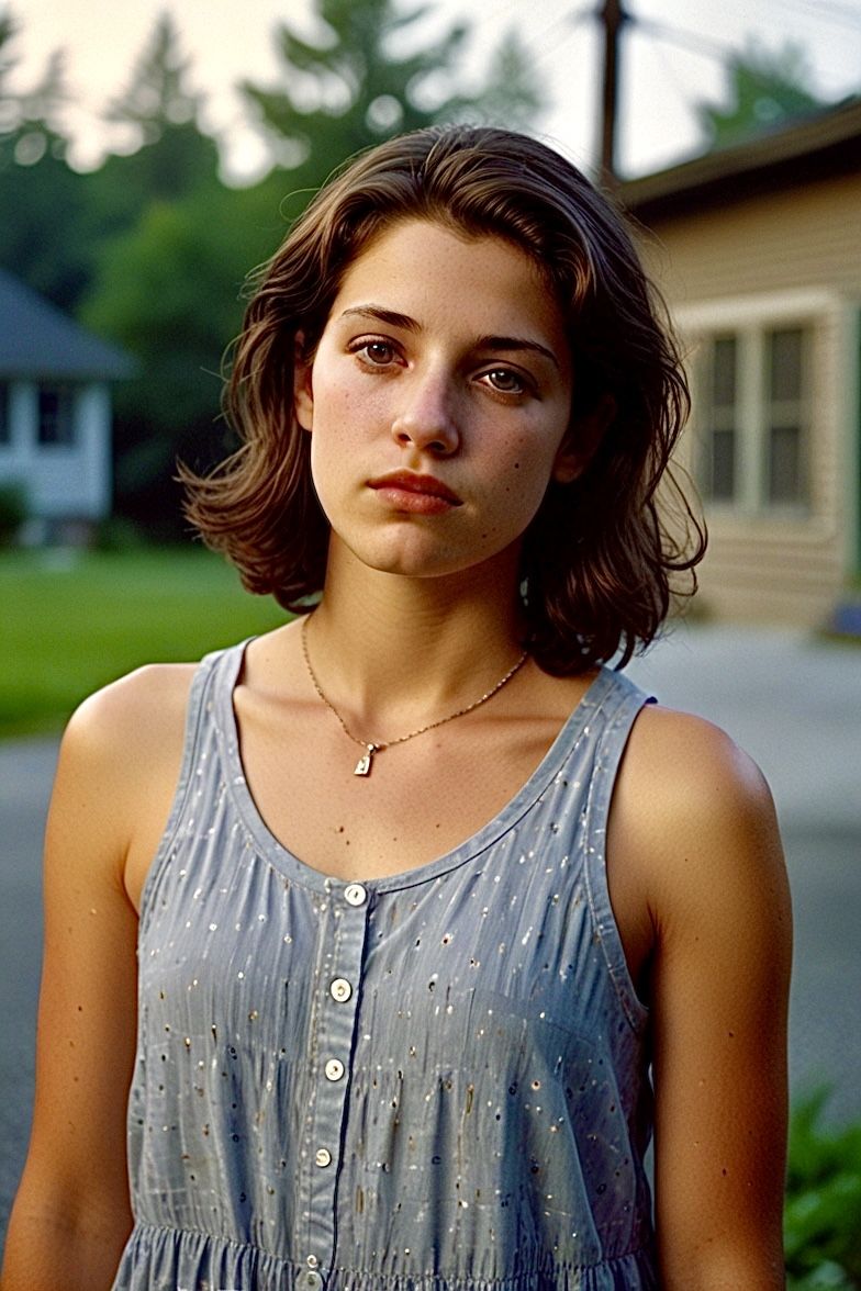 Young Woman in front of her house