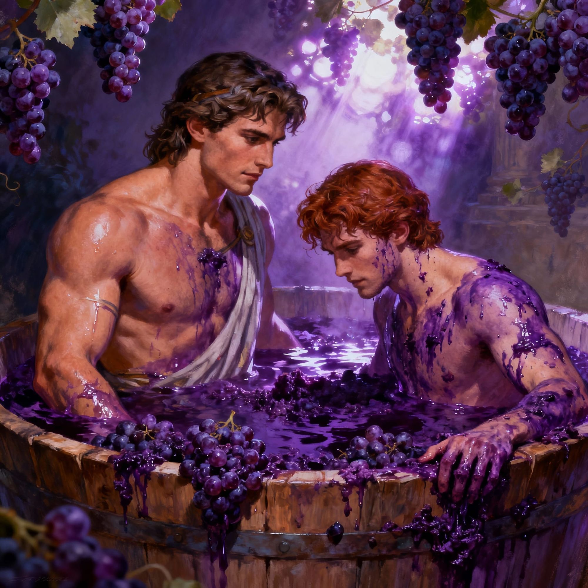 Theseus and Medus making sweet sweet wine