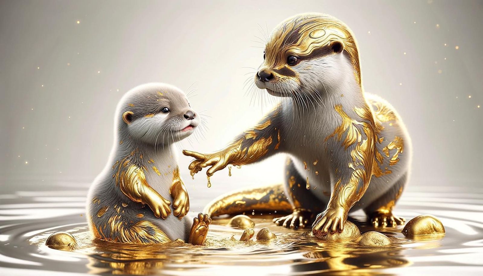 #14 baby otter gold alchemist midas touch