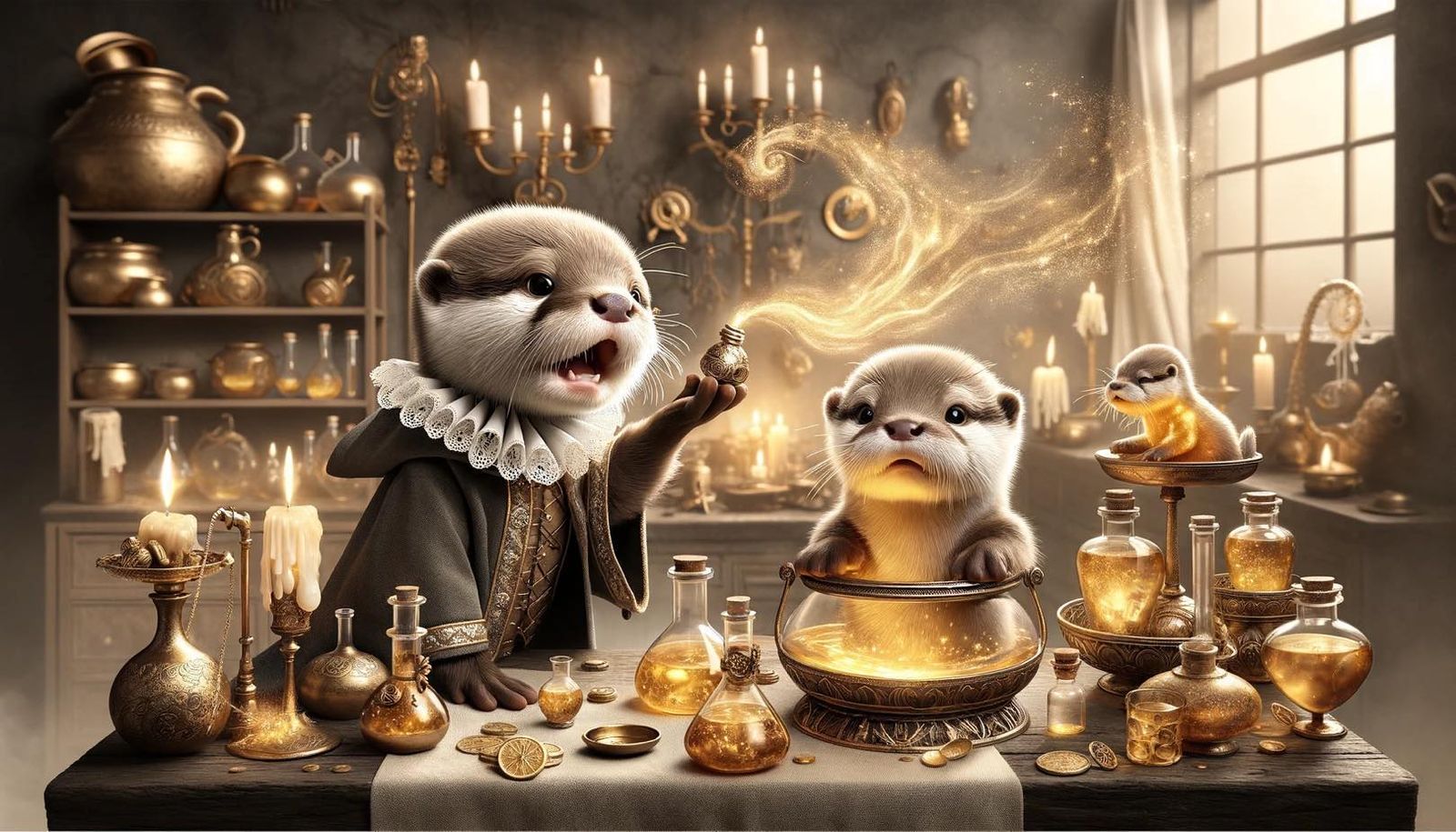 #14K/24K baby otter gold alchemist