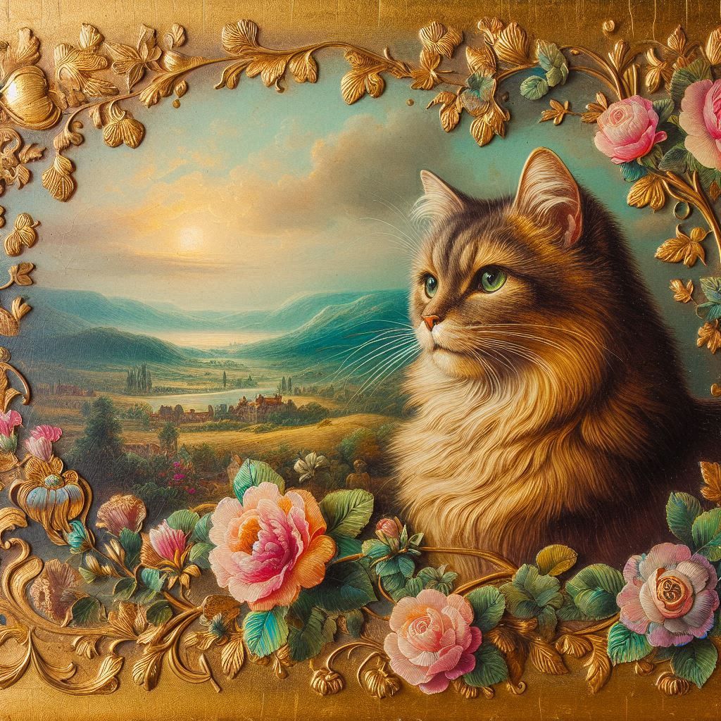 vintage portrait of a cat.