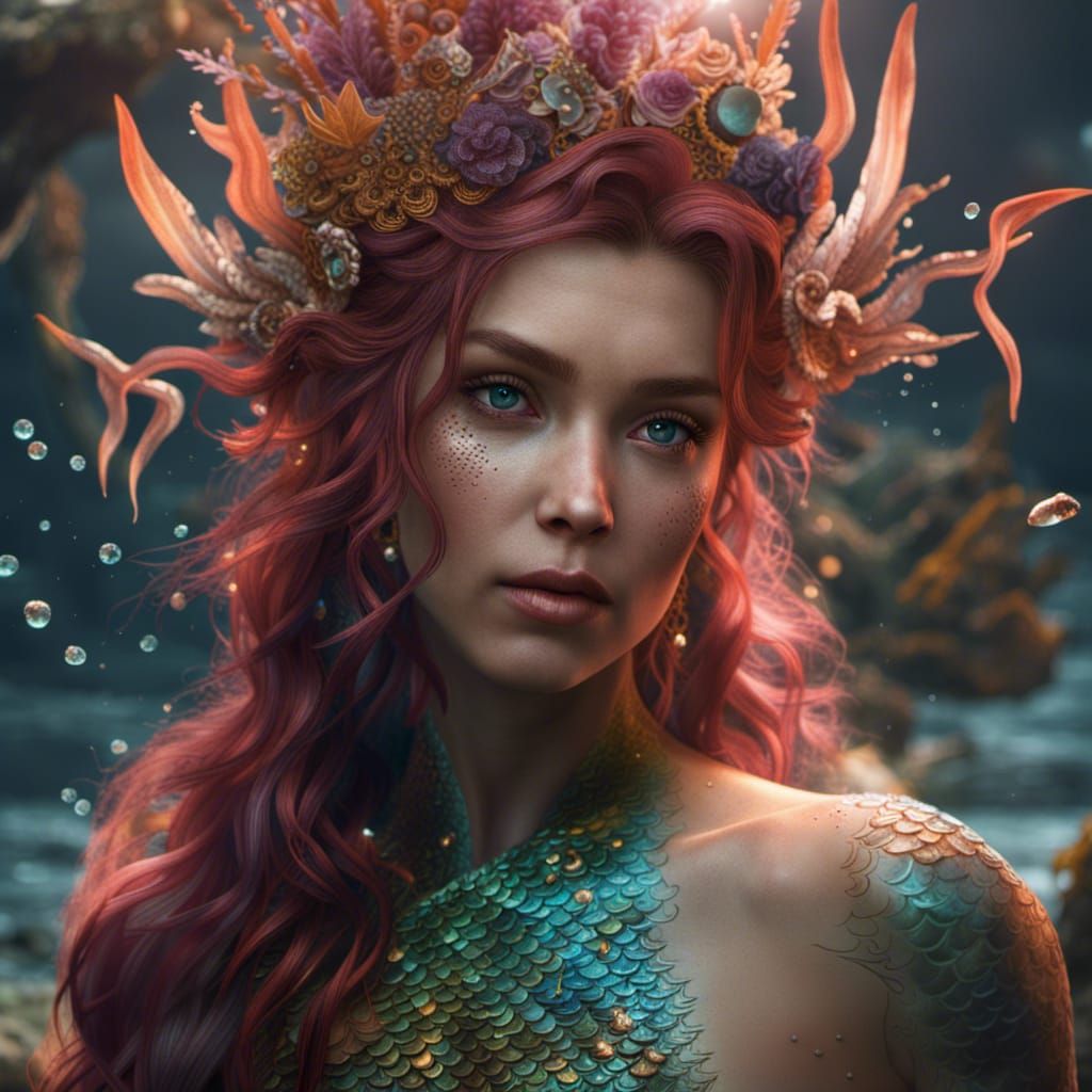 mermaid 8k ,portrait , realstic - AI Generated Artwork - NightCafe Creator