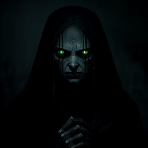 Terrorized Woman in Dark Fantasy Grip