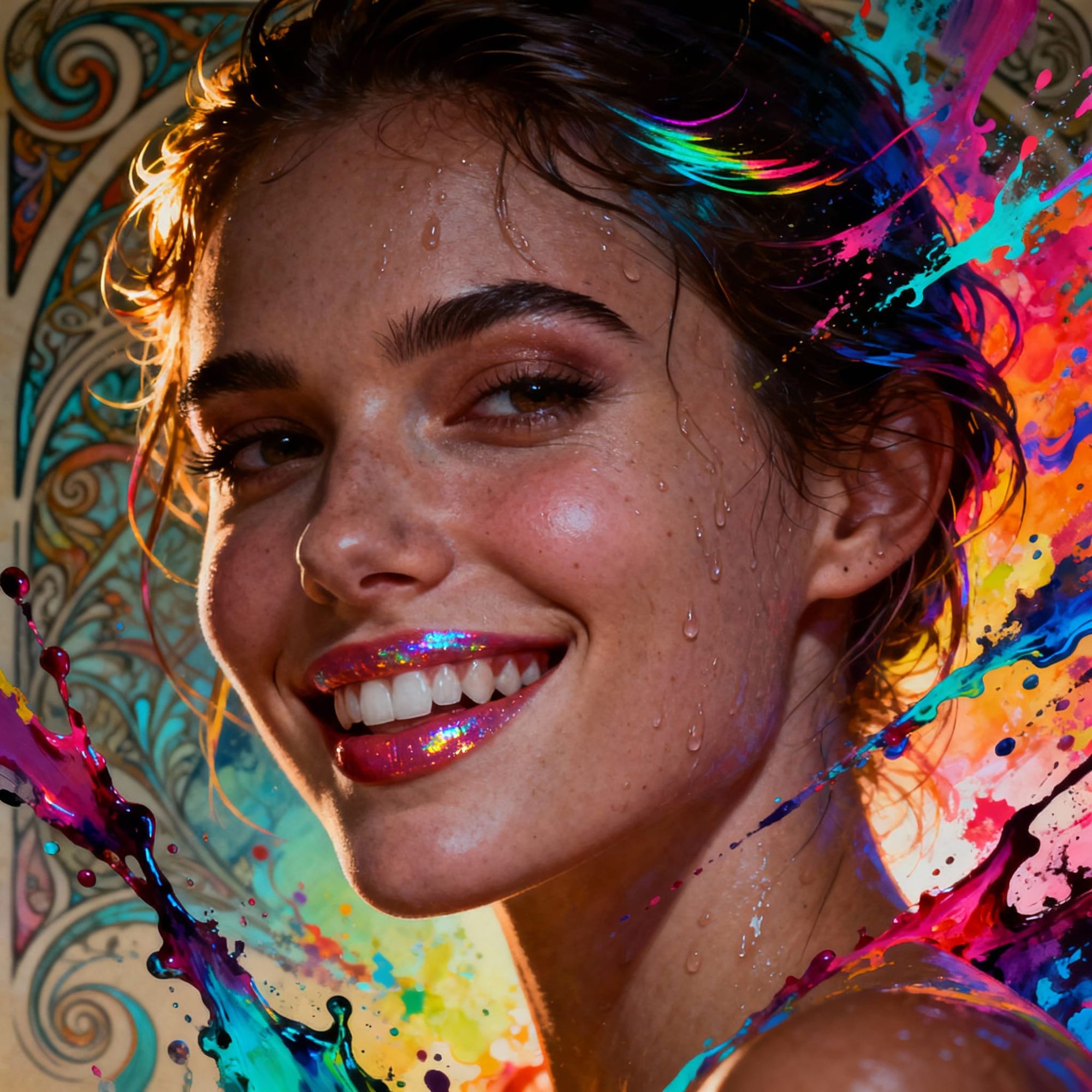 a woman's smile, the most beautiful, ideal 