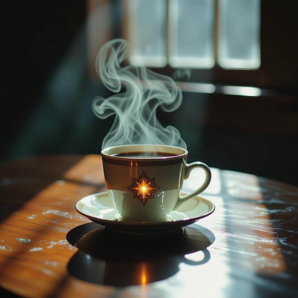 Holy Grail and Coffee Cup Double Exposure