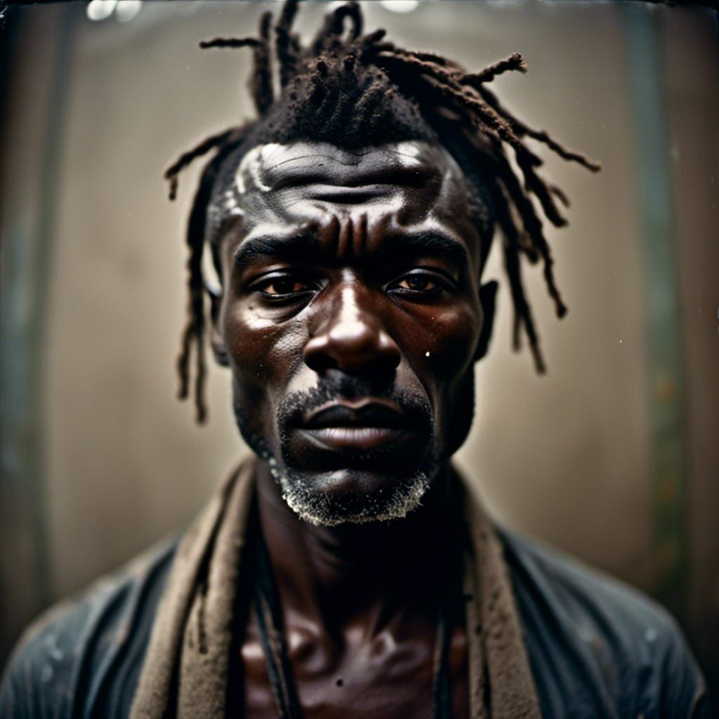 <lora:Tanktown People:1.0>sad male singer, drab day, volumetric lighting, dramatic centered view 