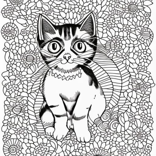 Kitten colouring page  by @blake delta (BD)