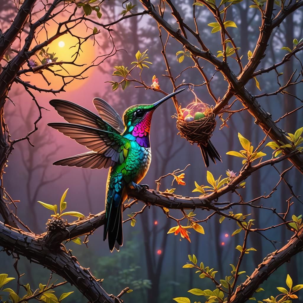 Neon hummingbird   by @Sue