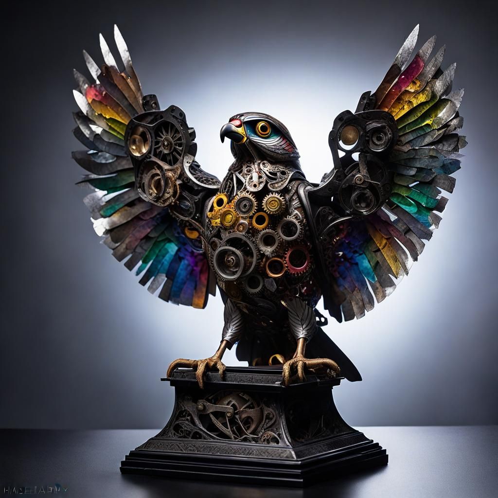 Scrap metal falcon  by @cacobot