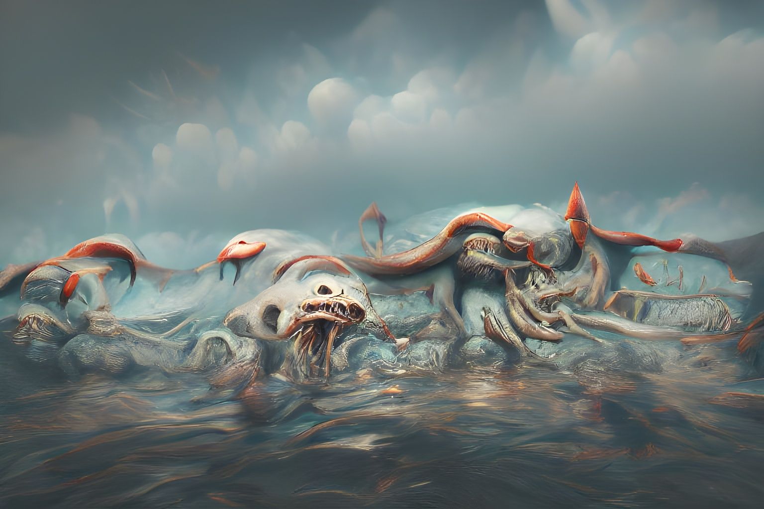 Cosmic Horror: Giant Octopus Devours Shark and Volkswagen in...