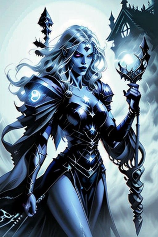 Evil young beautiful witch