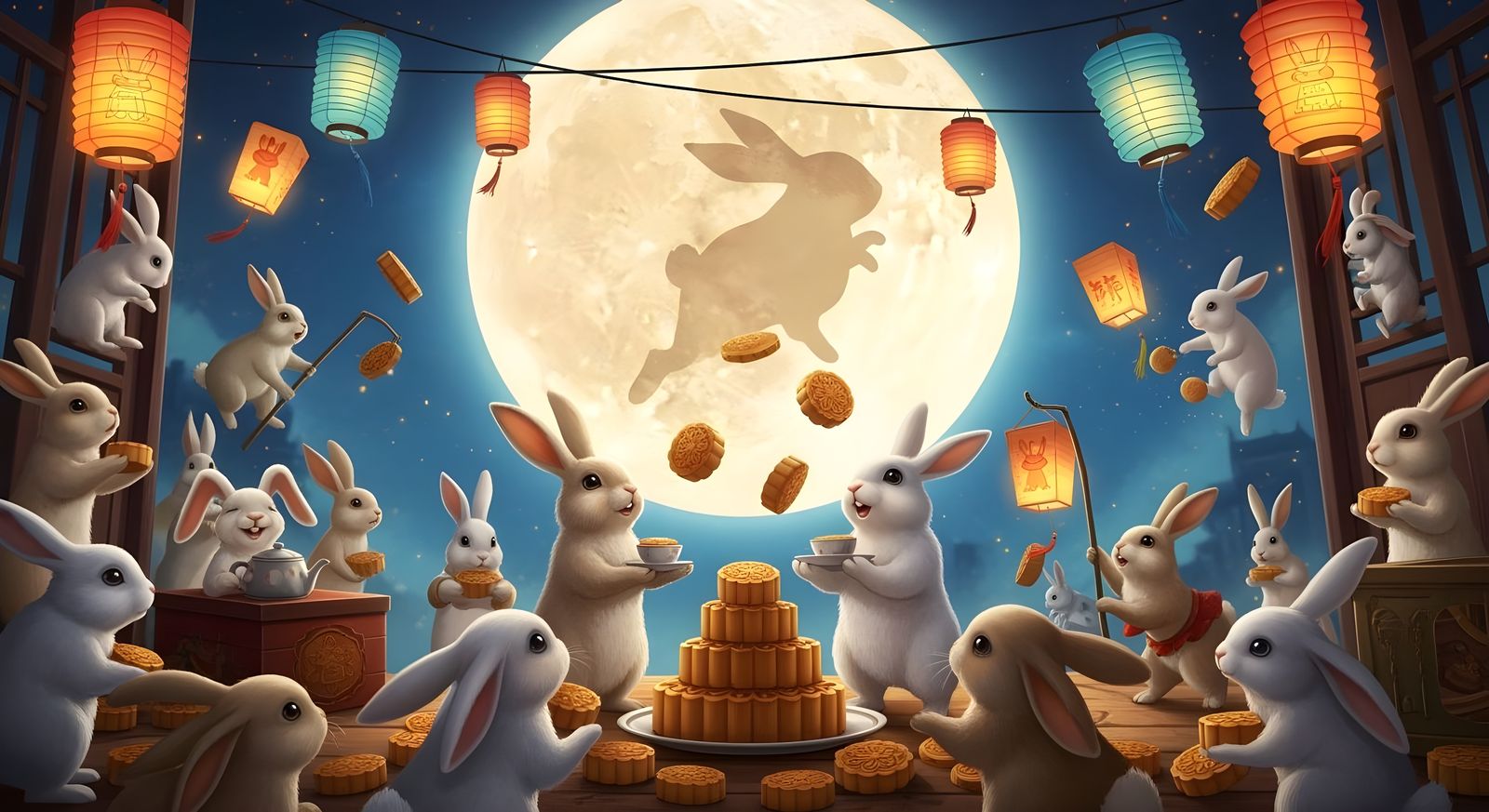 Mooncakes for Moon Bunnies at the Mid-Autumn Festival  by @Gary Murakami