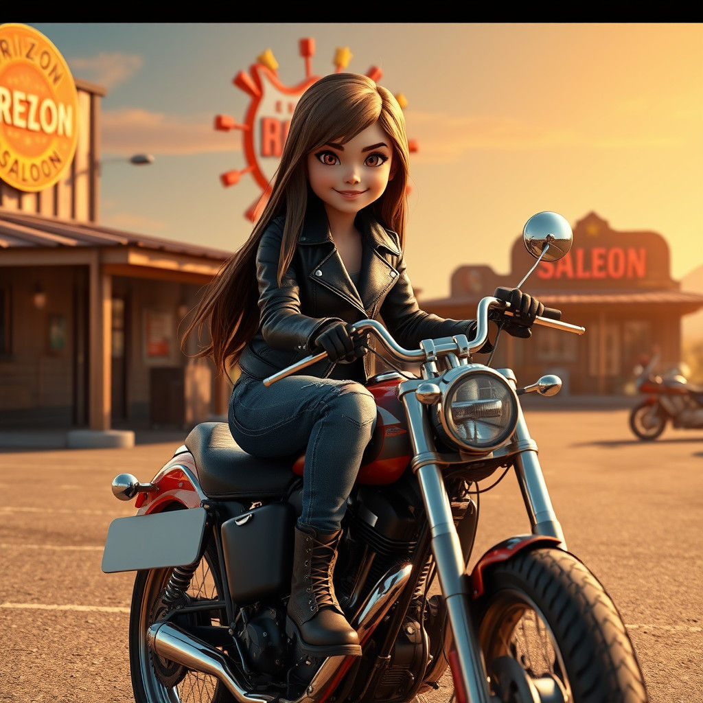 Girl on Harley-Davidson, Arizona Biker Saloon
