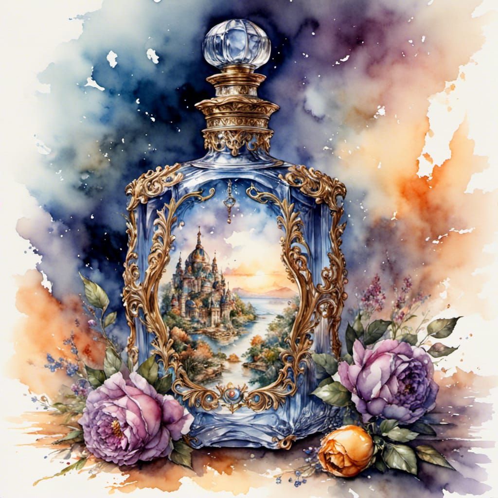  Delicate ornate carved perfume bottle  by @Lady Amelia of the night circus 