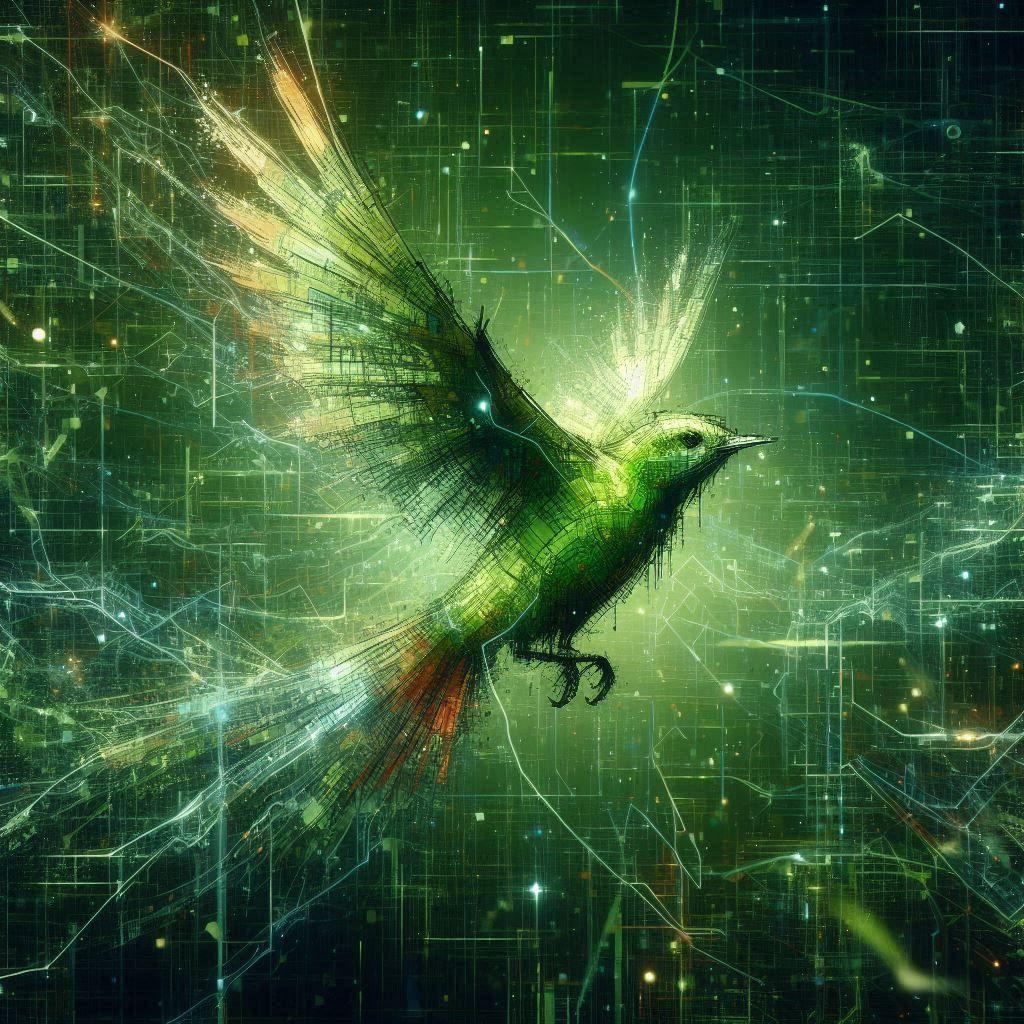 Double exposure bird