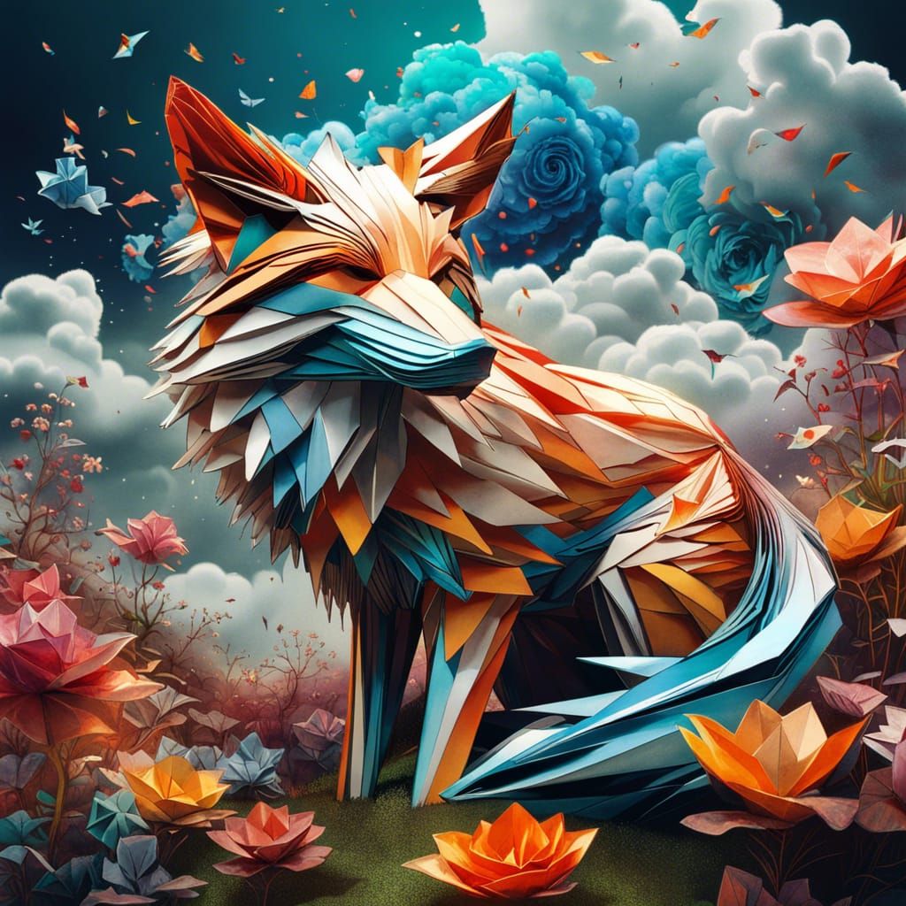 Origami Fox Haven  by @Aeryn
